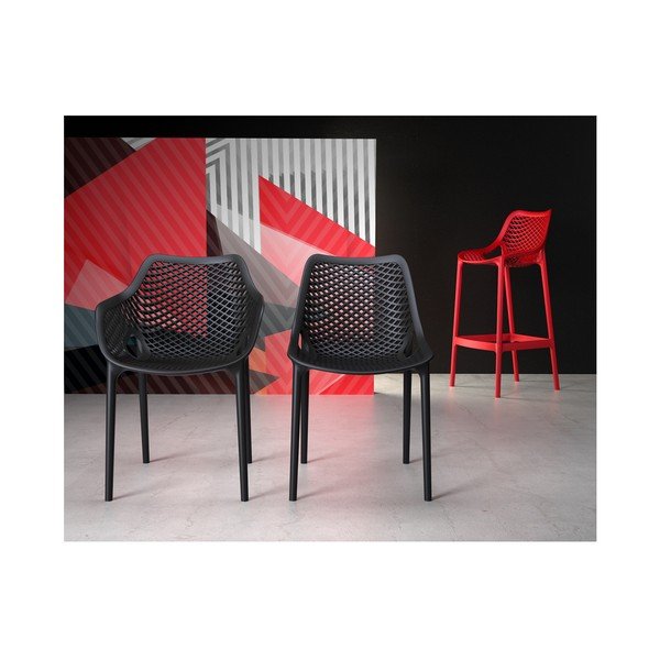 Sada 4 červených barových židlí Resol Grid, výška 65 cm-image-2