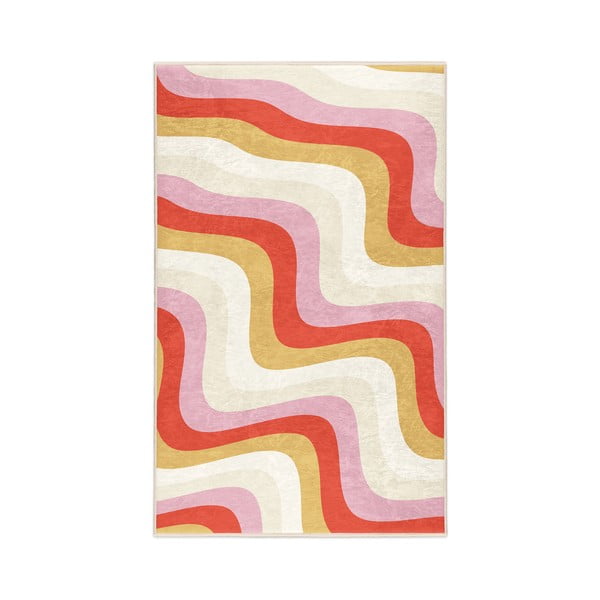 Kollane-roosa pestav vaip 60x100 cm Creamy Raspberry Swirl - Mila Home