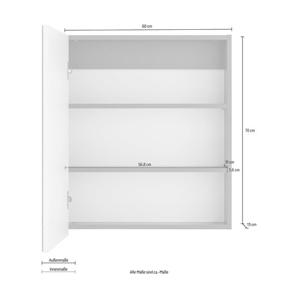 Hall seinakapp peegliga , 60 x 70 cm Wisla - Støraa-image-1