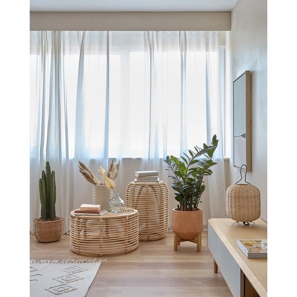 Rotangist ümmargune diivanilaud ø 66 cm Kohana - Kave Home-image-2