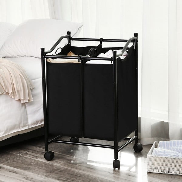 Must korv ratastega ja 2 pesu segmentidega - Songmics-image-1