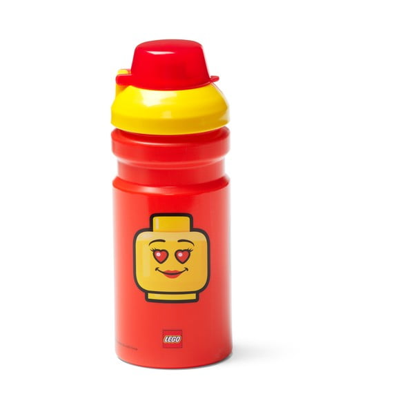 Punane kollase kaanega veepudel, 390 ml Iconic - LEGO®