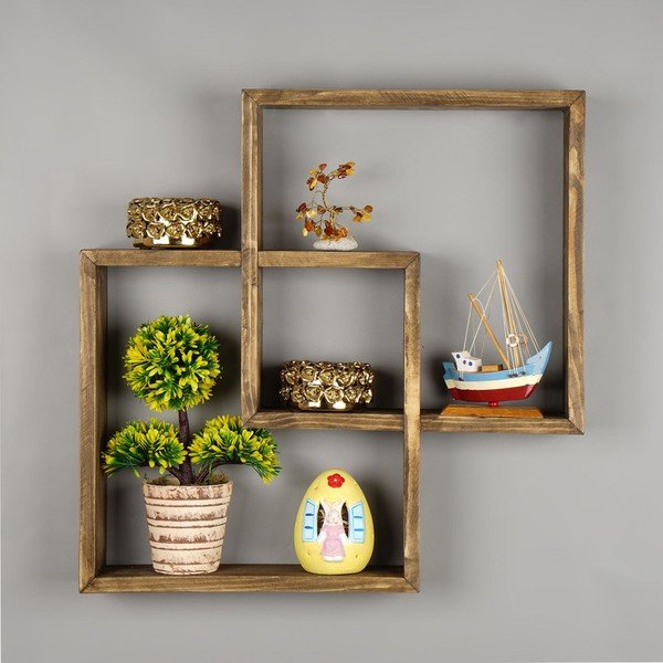 Dřevěná police Squarre-image-1