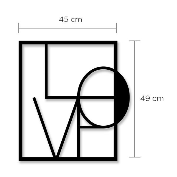Seina metallist kaunistus Love - Wallity-image-2