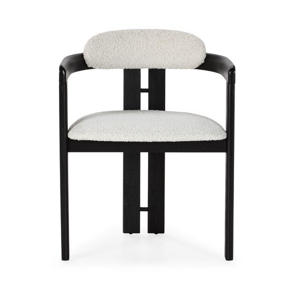 Valged-mustad polsterdatud söögitoolid käetugedega, 2 tk komplektis Eiden - MOME-image-2