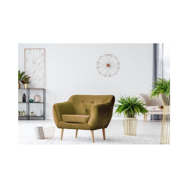 Hořčicově žluté křeslo Mazzini Sofas Amelie-image-2