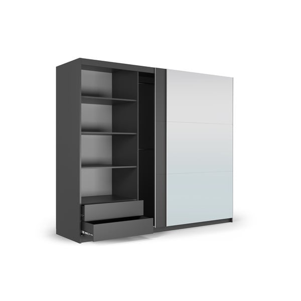 Tumehall peegli- ja lükandustega riidekapp 250x215 cm Lisburn - Cosmopolitan Design-image-2