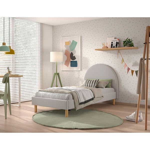 Hall üheinimesevoodi riiuliga 90x200 cm MOON - Vipack-image-1