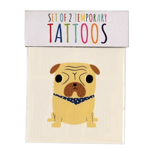 Sada 2 dočasných tetování s motivem psů Rex London Red Dogs