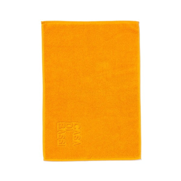 Oranžová bavlněná koupelnová předložka Casa Di Bassi Logo, 50 x 70 cm