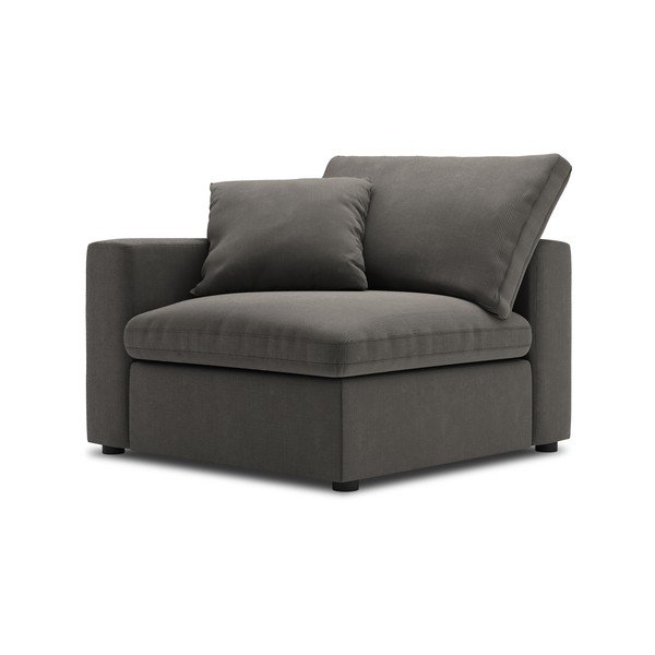 Tmavě hnědá rohová část modulární manšestrové pohovky Windsor & Co Sofas Galaxy, levý roh-image-2