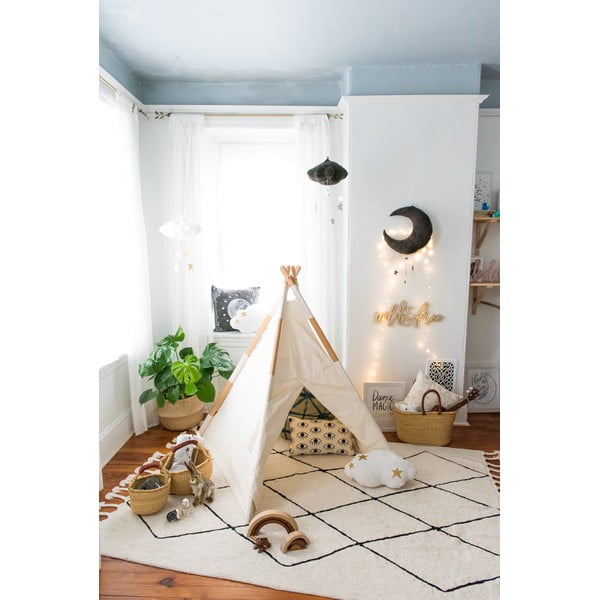 Kreem pestav käsitsi kootud puuvillane vaip 140x200 cm Bereber Beige - Lorena Canals-image-1