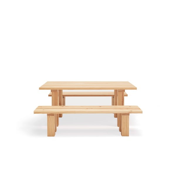 Söögilaud männipuidust lauaplaadiga 100x180 cm Banda - Teulat-image-2