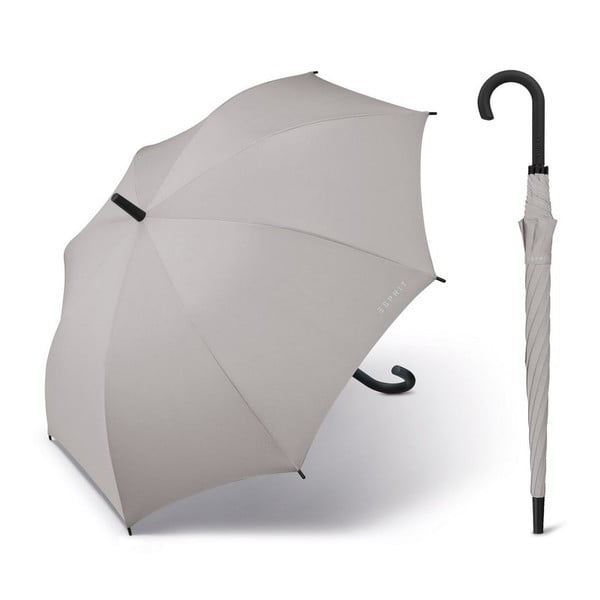 Světle šedý větruodolný holový deštník Ambiance Esprit, ⌀ 105 cm