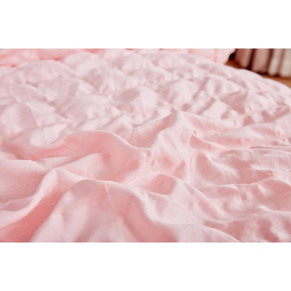 Roosa krepp voodipesu üheinimesevoodile 140x200 cm Naomi - My House-image-3