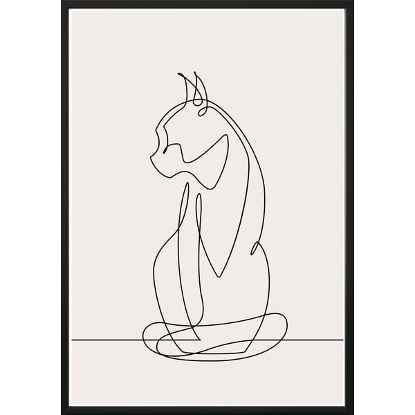 Seinaplakat raamis SKETCHLINE/CAT, 40 x 50 cm Sketchline Cat - DecoKing