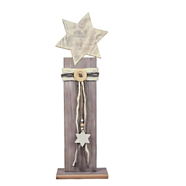 Dřevěná dekorace Ego Dekor Star, výška 77 cm