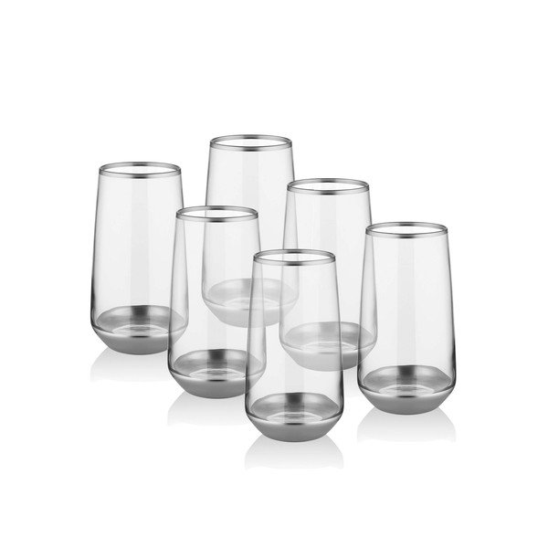 6 klaasi komplekt hõbedane, 380 ml Glam - Mia-image-1