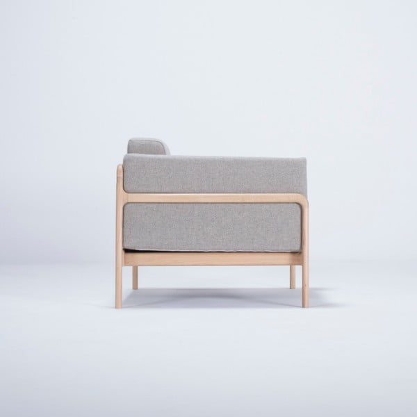 Tammepuust tugitool halli tekstiilist istmega Fawn - Gazzda-image-4