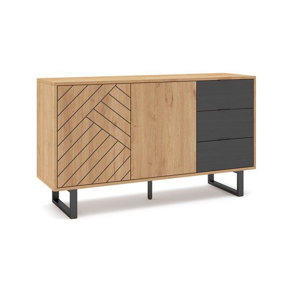 Antratsiit/loomulik madal kapp tammepuust 140x80 cm Madona - Marckeric-image-2