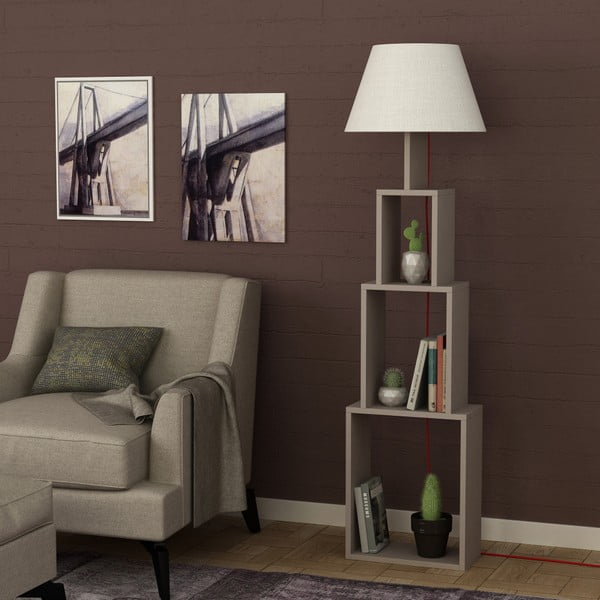 Vabalt seisev valgusti helehalli varjundiga Tower - Homitis-image-3