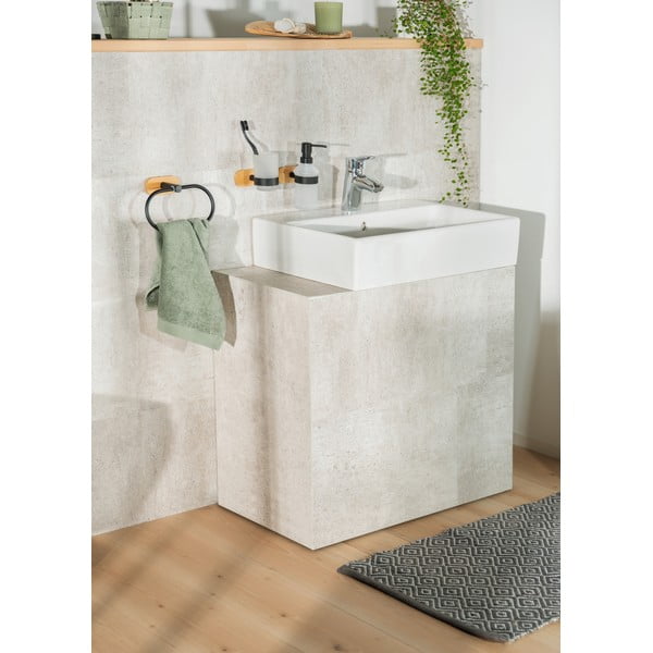 Must-puiduvärvi isekandev klaasist seebidosaator 300 ml Orea Bamboo - Wenko-image-2