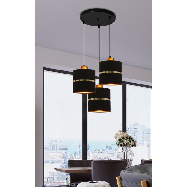 Must rippvalgusti tekstiilist varjuga ø 15 cm Assam - Candellux Lighting-image-2