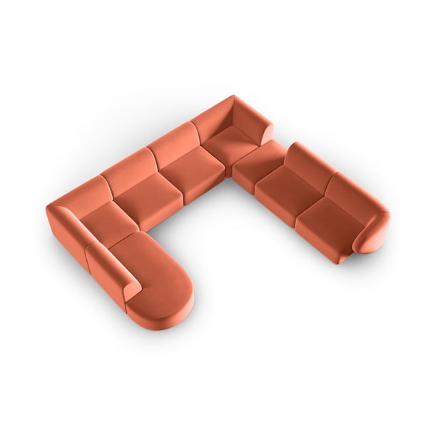 Roosa sametist nurgadiivan (parem nurk/"U"-kujuline) Paolo - Milo Casa-image-1