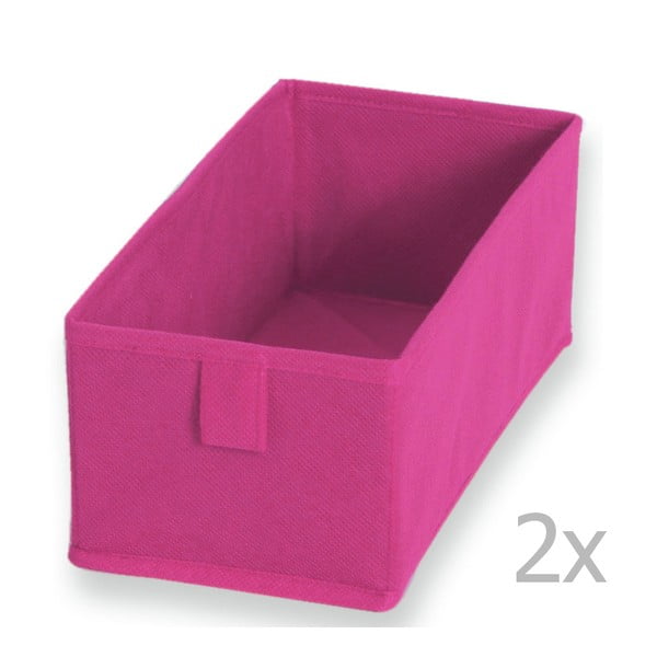 Sada 2 růžových textilních boxů JOCCA, 28 x 13 cm