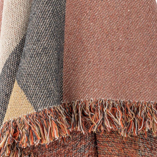 Taaskasutatud puuvillast pruun tekk 130x160 cm Arni - Bloomingville-image-2