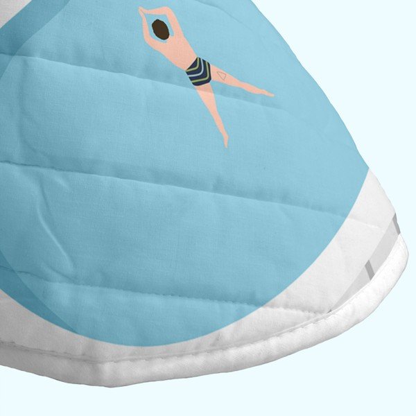 Sinine-roosa tikitud voodikate 260x260 cm Swimming pool - Aware-image-4