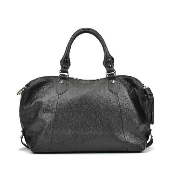 Černá kožená kabelka Mangotti Bags Theresa