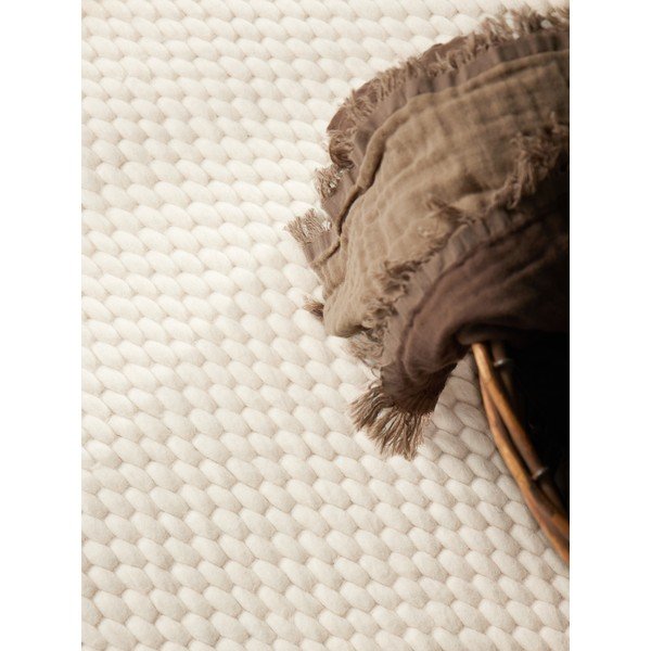 Kreemikas käsitsi kootud villane ümmargune vaip ø 160 cm Lyon Beans - Elle Decoration-image-2