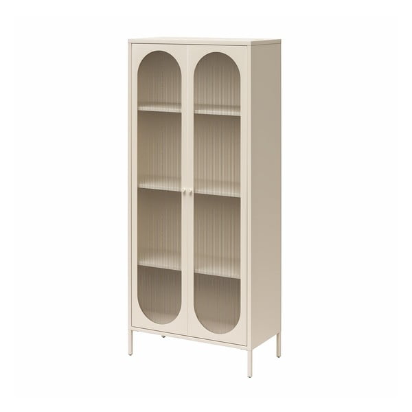 Kreem metallist vitriinkapp 80x186x40 cm Luna - Støraa-image-4