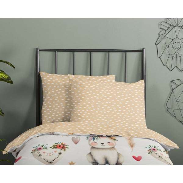 Beež puuvillane laste voodipesu 100x135 cm Luz - Good Morning-image-2