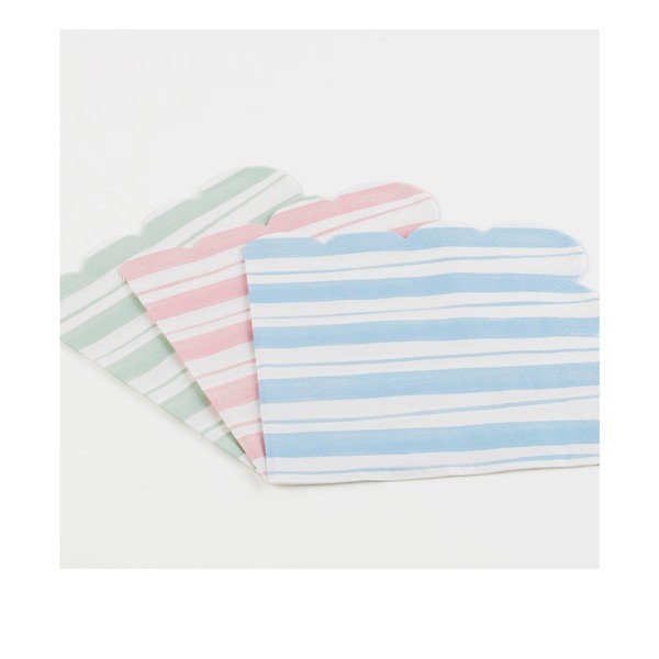 Paberist salvrätikud 16 tk komplektis Ticking Stripe - Meri Meri-image-1