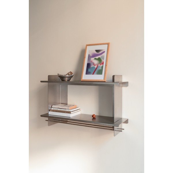 Mitmetasandiline hõbedane metallriiul 70 cm Tivo - noo.ma-image-1