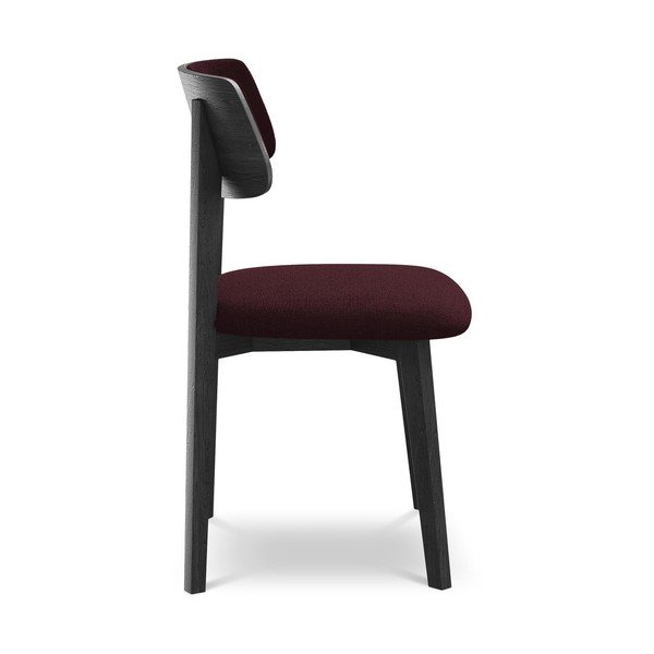 Burgundia värvi täispuidust söögitool Niu - Makamii-image-2