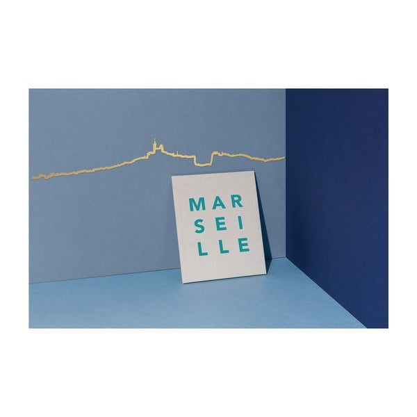 Pozlacená nástěnná dekorace se siluetou města The Line Marseille