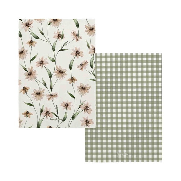 Puuvillased rätikud 2 tk komplektis 50x70 cm Tinny bloom - Happy Friday