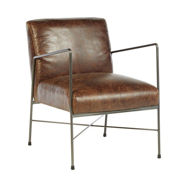 Pruunist nahast tugitool Hoxton - Premier Housewares