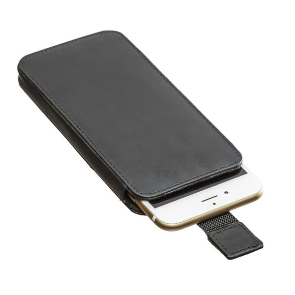 Černé kožené pouzdro na ipHone 6/6S Packenger