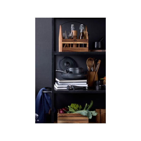 Alumiiniumist mittekleepuv pannikomplekt eemaldatava käepideme ja kaanega 2 tk 2,4 l - Holm-image-4