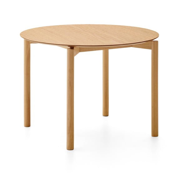 Ümmargune saarepuidu spoonist söögilaud ø 110 cm Indara - Kave Home