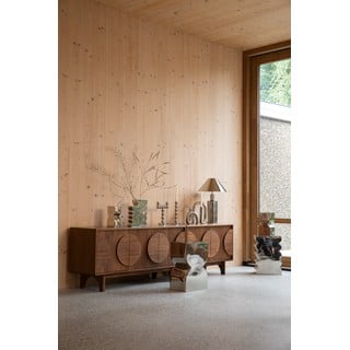 Pruun pähklipuust madal kapp 120x58 cm Groove - Zuiver
