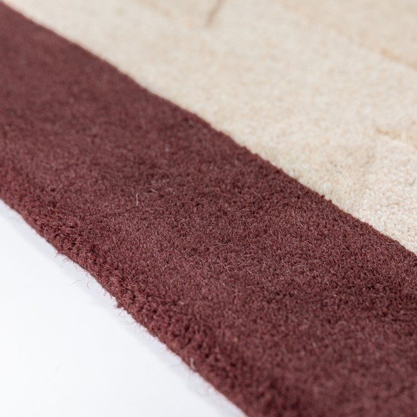 Burgundiapunane/naturaalne käsitsi kootud villane vaip 120x170 cm Apex Border Wool - Flair Rugs-image-3