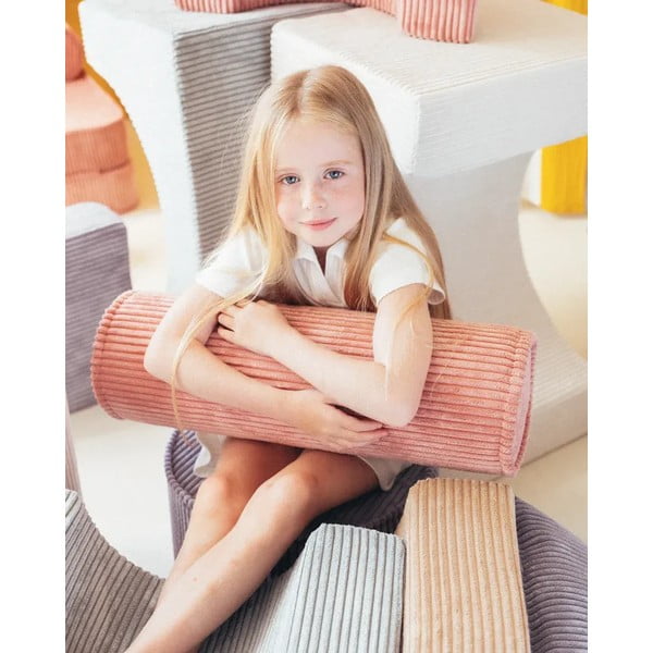 Roosa velvetist laste diivanipadi Roll - Wigiwama-image-2