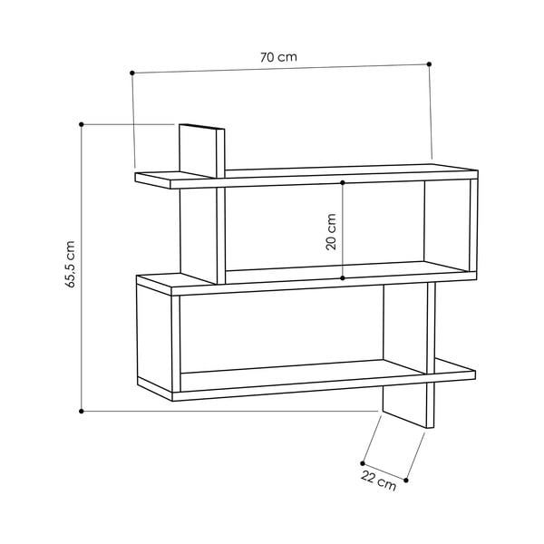 Tammedekooriga riiul 70 cm Paralel - Kalune Design-image-2