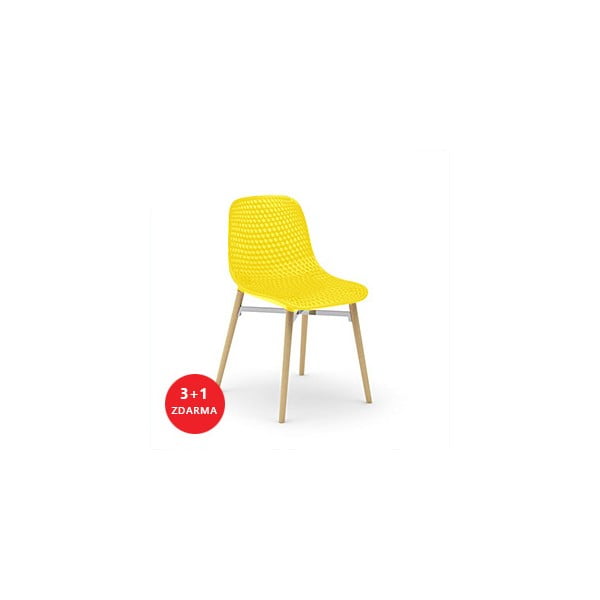 Set židlí Next 3+1 zdarma, žlutá