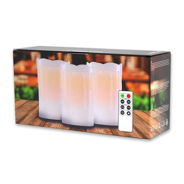 3 LED-küünla komplekt koos puldiga Drip, kõrgus 12,5 cm Dripwax - DecoKing-image-2